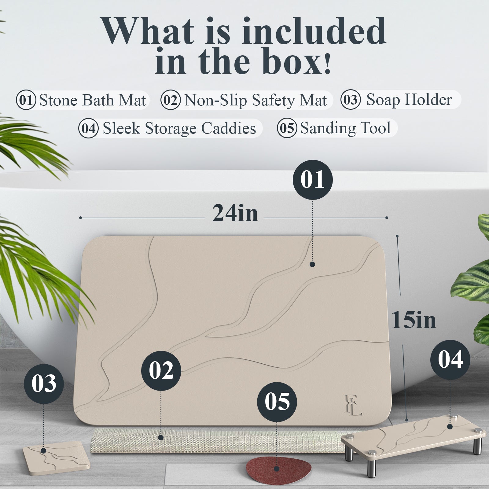Forever Lifestyle Diatomaceous Earth Stone Bath Mat